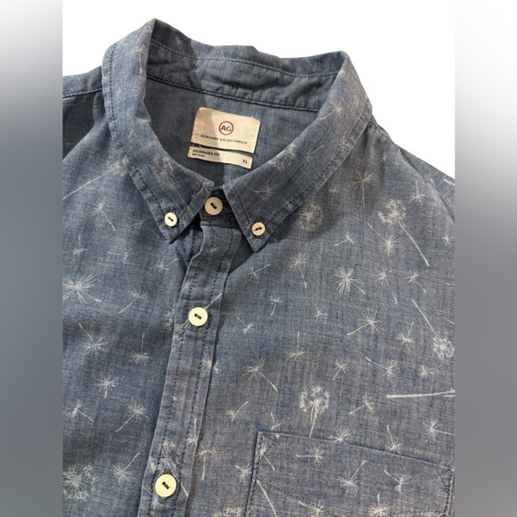 AG Adriano Goldschmied Button Up Blue Dandelion Short Sleeve Shirt Men’s Size XL - Picture 10 of 10